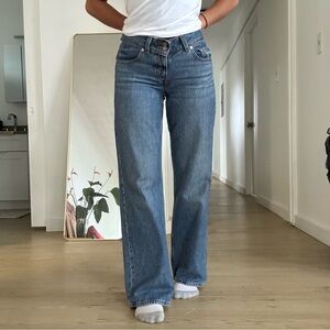 Classic Blue low rise Wide Leg Jeans
